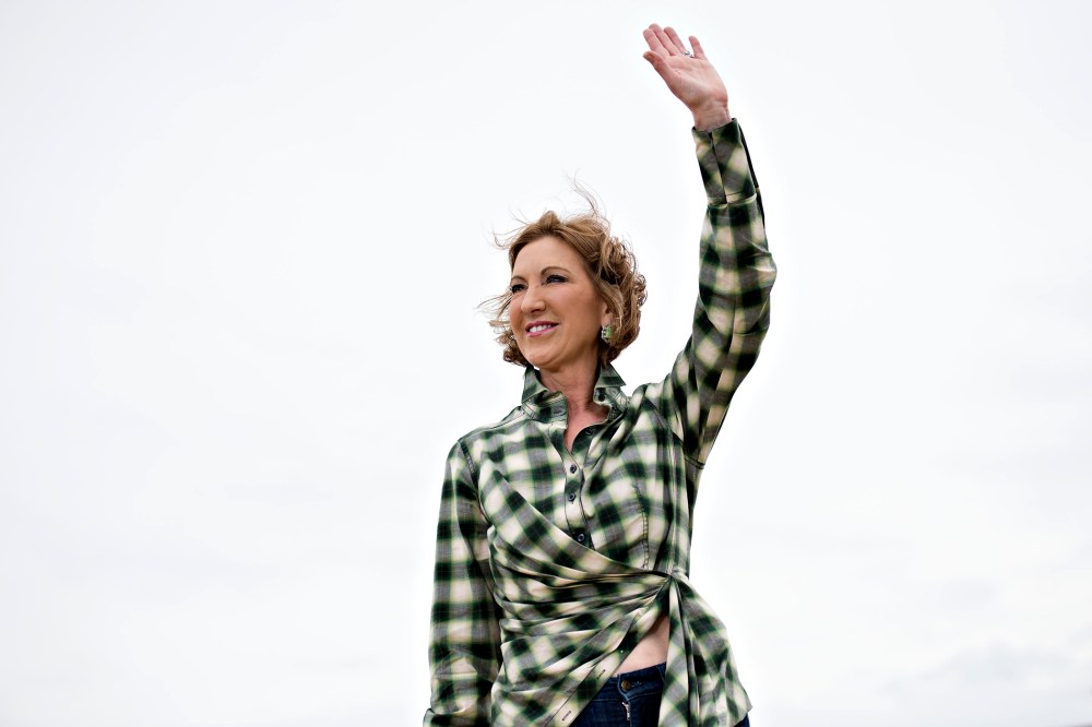 Carly Fiorina, former chairman and chief executive officer of Hewlett-Packard Co. and 2016 U.S. presidential candidate, speaks during the inaugural Roast and Ride in Boone, June 6, 2015. (Photo by Daniel Acker/Bloomberg/Getty)