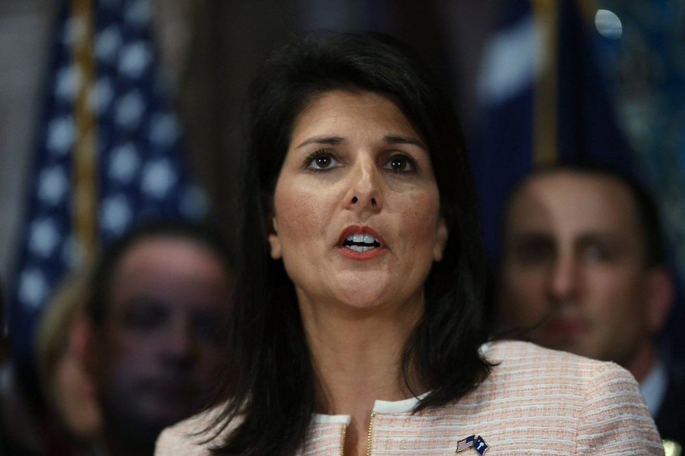 South Carolina Gov. Nikki Haley speaks to the media on June 22, 2015 in Columbia, South Carolina. (Photo by Joe Raedle/Getty)