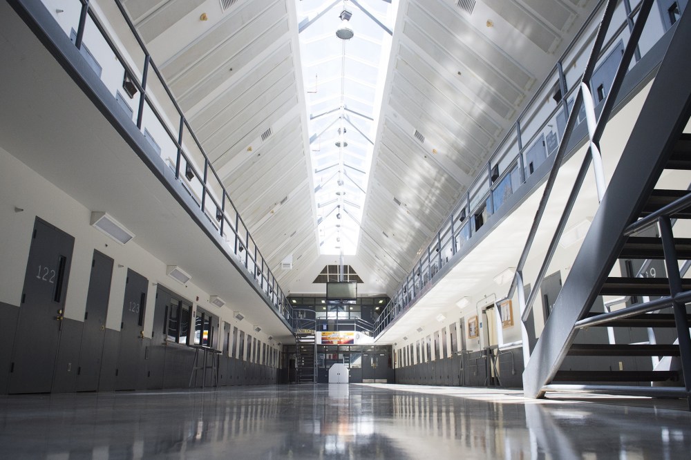 A prison cell block is seen following a tour by President Barack Obama at the El Reno Federal Correctional Institution in El Reno, Okla., July 16, 2015.