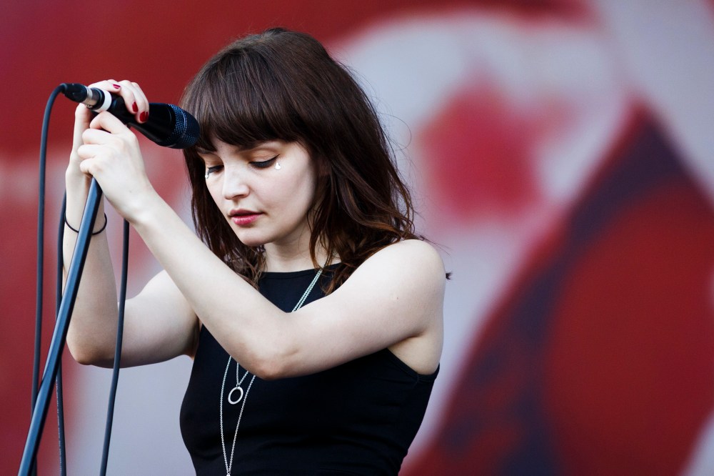 Lauren Mayberry of the Chvrches performs on Day 1 of the V Festival at Hylands Park on Aug. 22, 2015 in Chelmsford, England. (Photo by Tristan Fewings/Getty)
