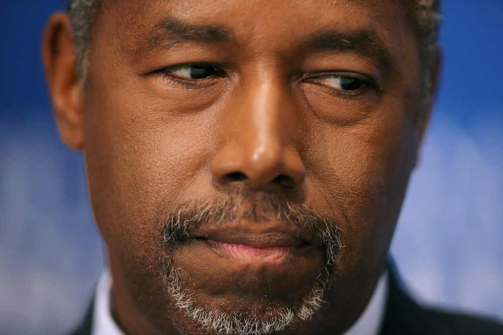 Republican presidential candidate Dr. Ben Carson addresses the National Press Club Newsmakers Luncheon Oct. 9, 2015 in Washington, DC. (Photo by Chip Somodevilla/Getty)