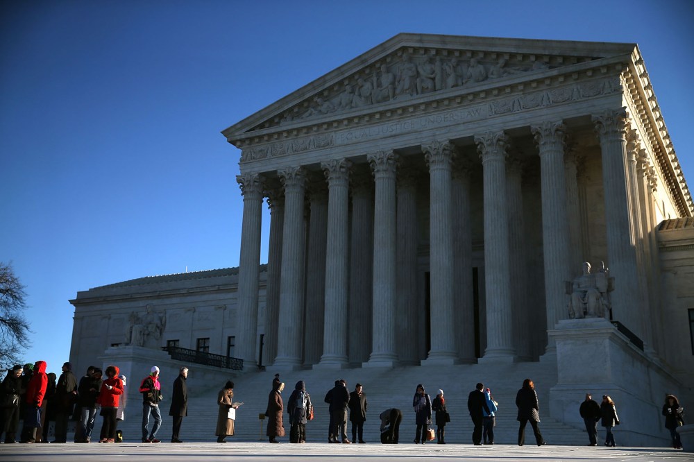People wait in line to enter the U.S. Supreme Court building January 11, 2016 in Washington, D.C. (Photo by Mark Wilson/Getty)
