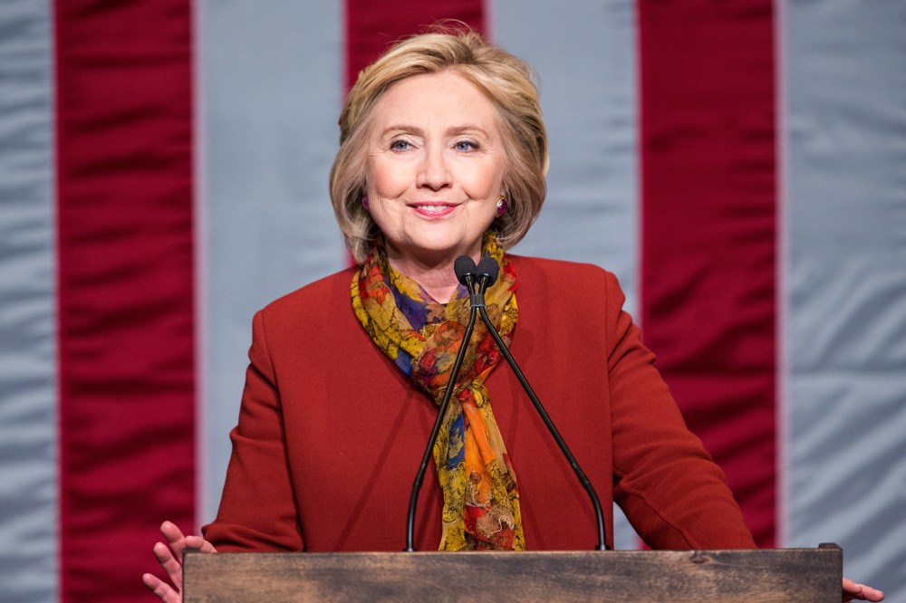 Democratic presidential candidate and former Secretary of State Hillary Clinton speaks at the Schomburg Center for Research in Black Culture on Feb. 16, 2016 in New York City. (Photo by Andrew Burton/Getty)