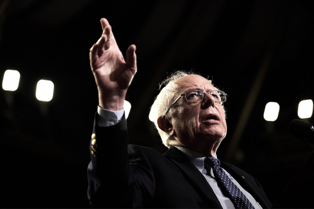 Democratic presidential candidate Senator Bernie Sanders, speaks during a campaign rally at Bon Secours Wellness Arena in Greenville, S.C., on Feb. 21, 2016. (Photo by T.J. Kirkpatrick/Bloomberg/Getty)