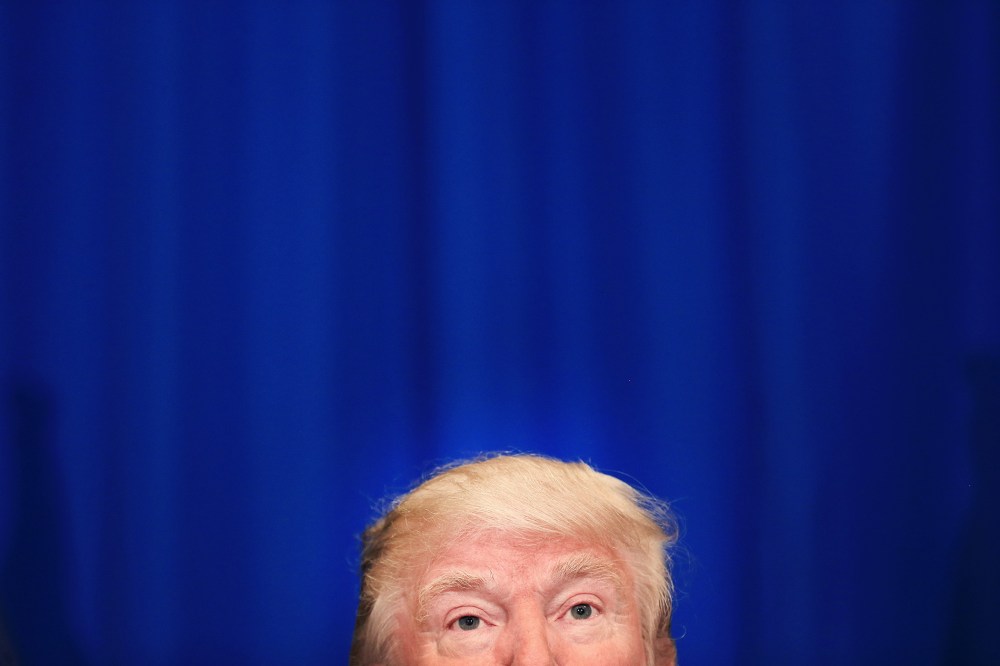 Republican presidential candidate Donald Trump speaks at a rally at the Fort Worth Convention Center on Feb. 26, 2016 in Fort Worth, Texas. (Photo by Tom Pennington/Getty)