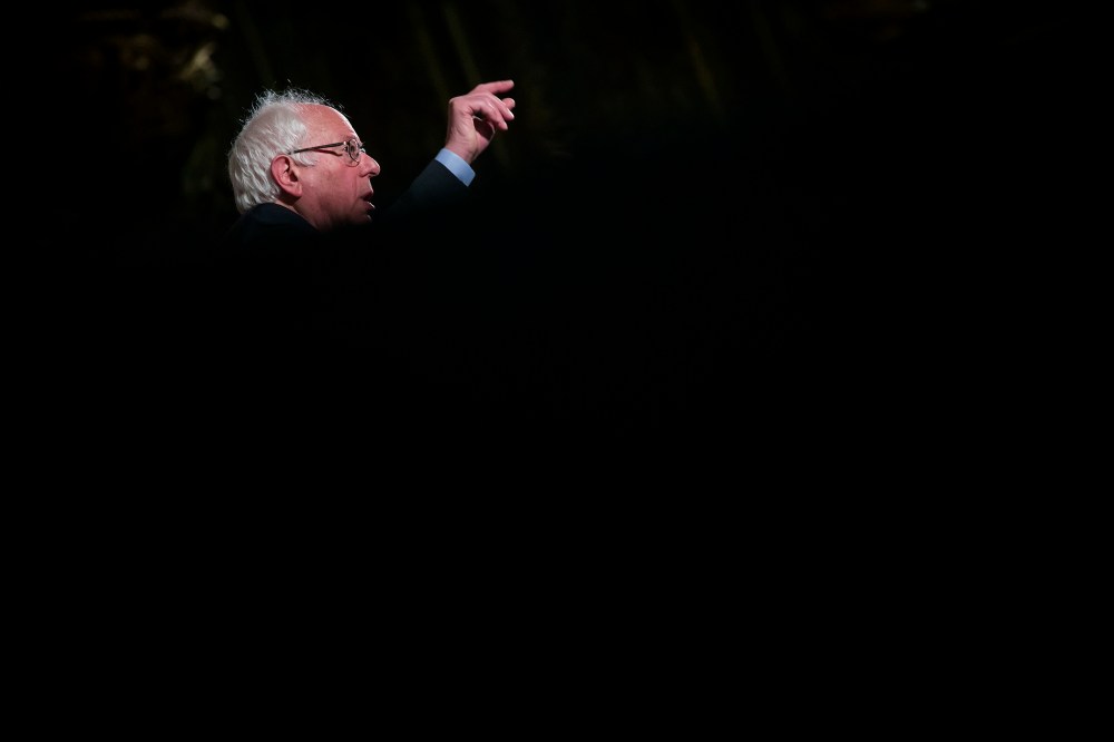 Democratic presidential candidate Sen. Bernie Sanders (D-VT) attends a campaign rally at the United Palace on April 9, 2016 in the Brooklyn borough of New York City. (Photo by Eric Thayer/Getty)