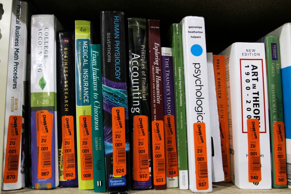 Chegg's Rent-Don't-Buy Mantra Takes Hold at California Schools. (Photo by John Sommers II/Bloomberg/Getty).