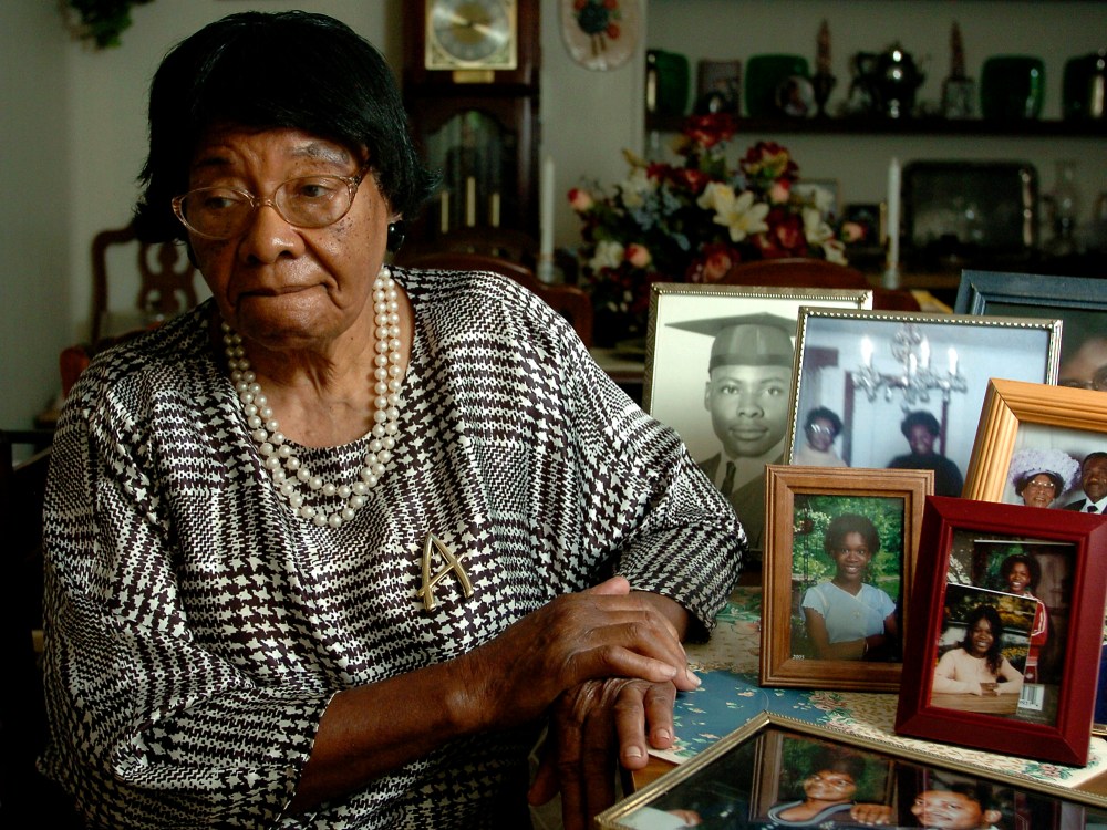 Addie Lee Anderson, 87, shown Aug. 8, 2006, at her home in Fayetteville, NC, was involuntarily sterilized in 1950 by the Eugenics Board of North Carolina after the birth of her last child. (Photo by Sara D. Davis/Chicago Tribune/Getty)