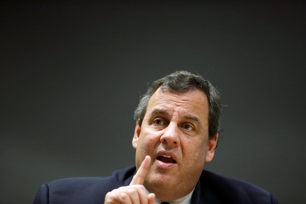 Republican presidential candidate, New Jersey Gov. Chris Christie speaks during the APPS National Security Forum, Dec. 4, 2015, in Fort Dodge, Iowa. (Photo by Charlie Neibergall/AP)