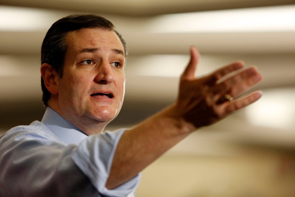 Republican presidential hopeful U.S. Sen.Ted Cruz, R-Texas, speaks at the Republican Leadership Summit on April 18, 2015, in Nashua, N.H.