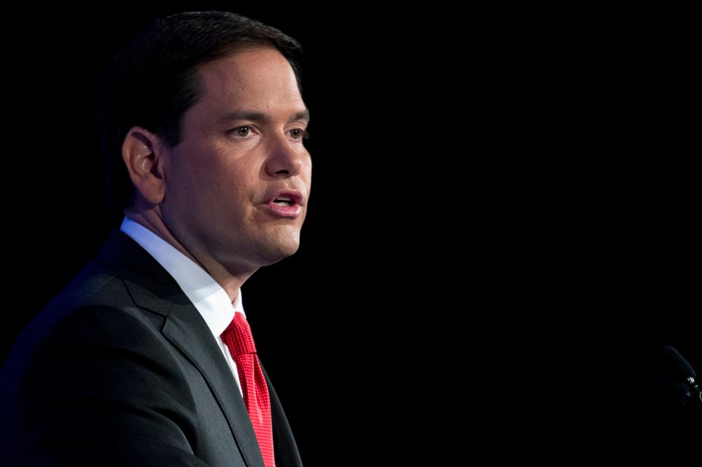 Republican presidential candidate Sen. Marco Rubio, R-Fla., speaks during the Values Voter Summit, held by the Family Research Council Action, Sept. 25, 2015, in Washington, D.C. (Photo by Jose Luis Magana/AP)