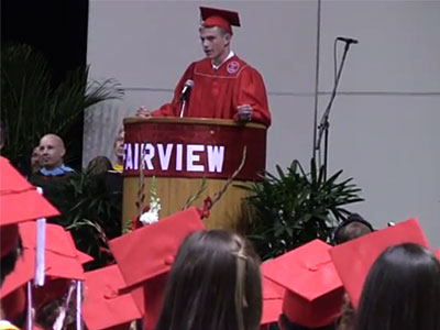 New graduate Theodore Chalfen (YouTube)