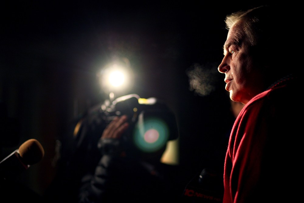 Former Ohio governor Ted Strickland talks to the media in Columbus, Ohio, Nov. 2, 2010.