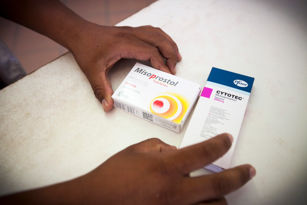 Generic misoprostol and Cyototec, drugs used in medication abortions, are seen at a pharmacy.