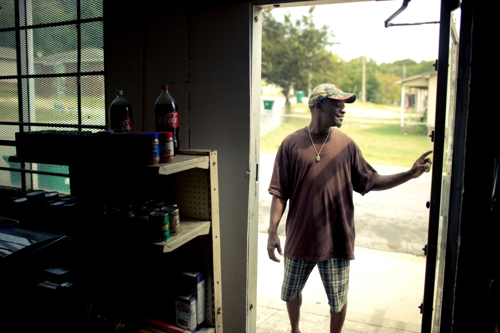 Curtis Parks stands outside The Corner Store, which he runs, on Hackett St. in Greenwood, S.C. on Sept. 28, 2012.