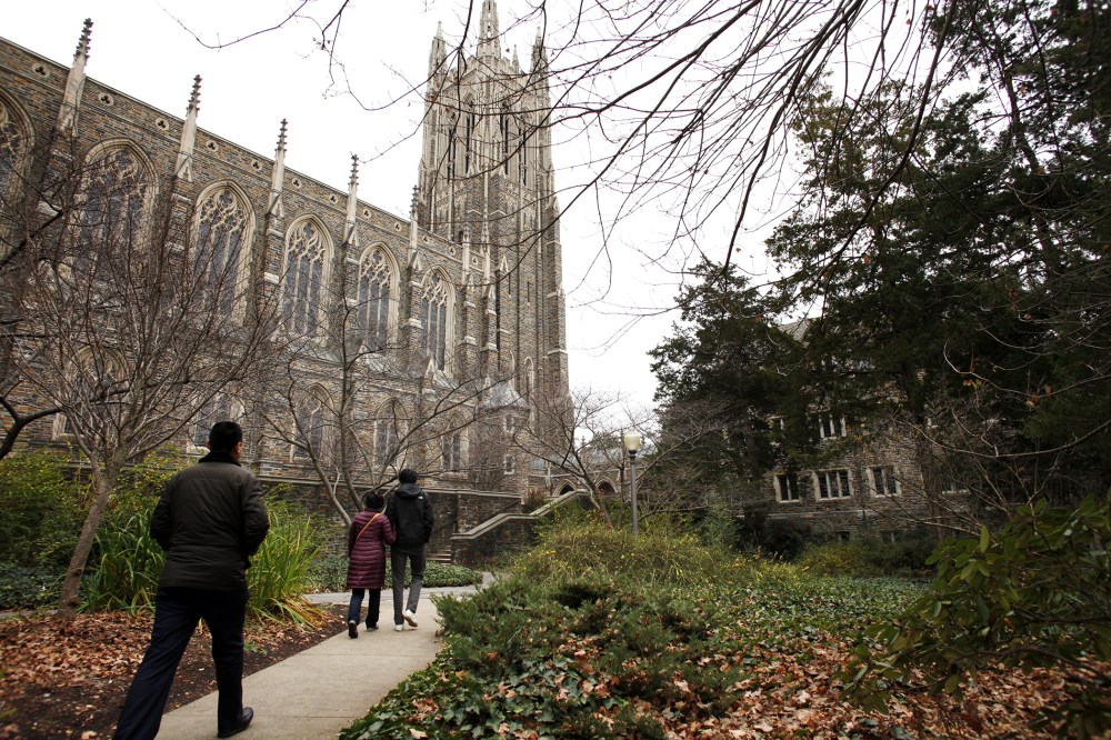The Duke Chapel on campus at Duke University in Durham, N.C., Dec. 13, 2012. (Photo by Travis Dove/The New York Times/Redux)