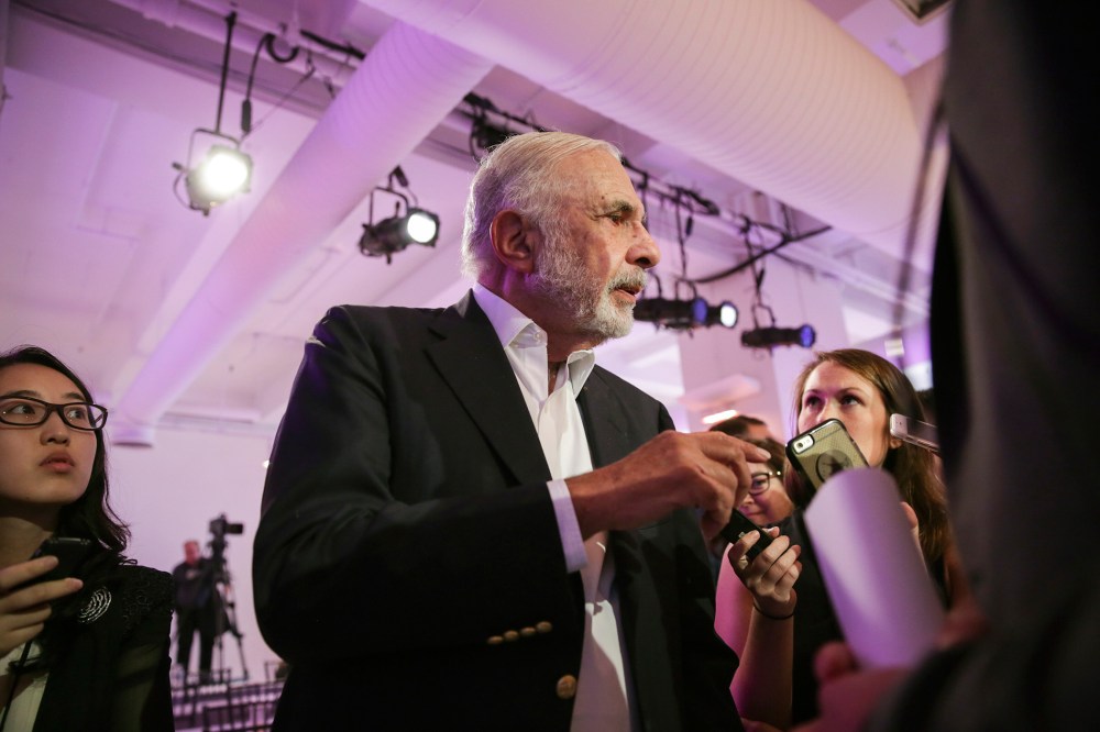Businessman and investor Carl Icahn is pictured at a news conference in New York, N.Y., Sept. 16, 2015. (Photo by Stephen Yang/The New York Times/Redux)