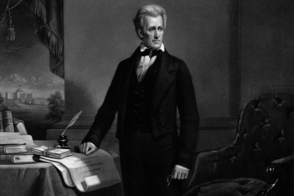 Engraving of President Andrew Jackson created in 1860 by A.H. Ritchie after a painting by Dennis Malone Carter. (Photo by Corbis)