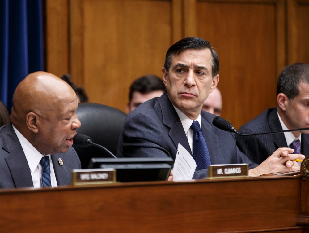 House Oversight Committee Chairman Rep. Darrell Issa, R-Calif., right, on Capitol Hill in Washington, Wednesday, March 26, 2014.