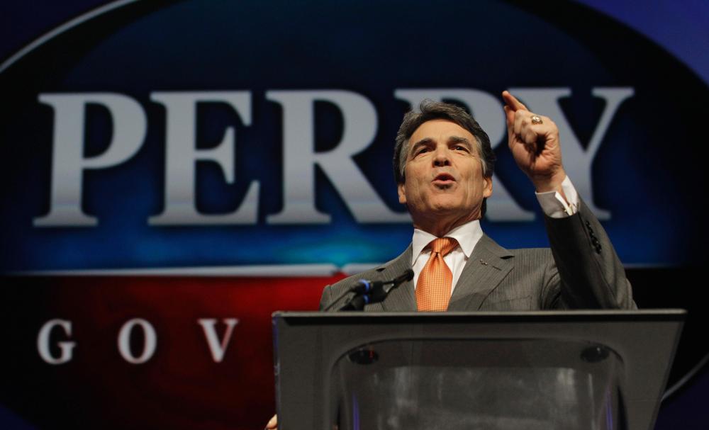 Texas Gov. Rick Perry at last month's Texas Republican Convention.