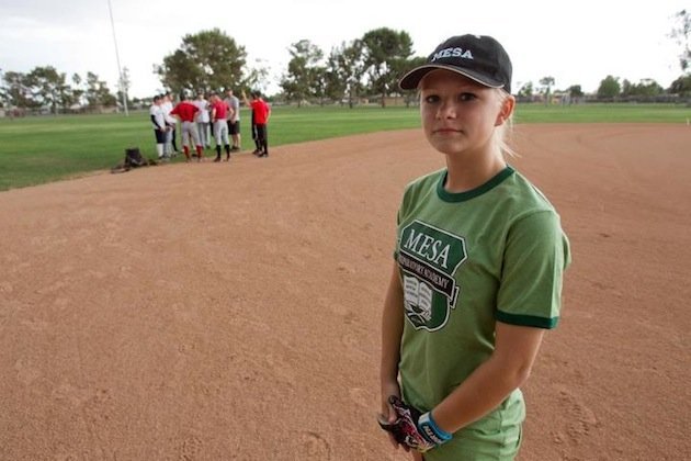 Mesa Prep second baseman Paige Sultzbach.