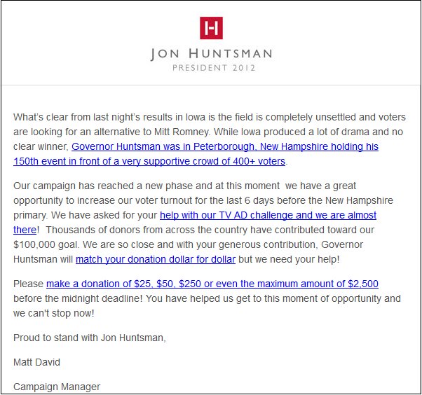 The meaning of Iowa? Ask Jon Huntsman, with New Hampshire 'all to himself'