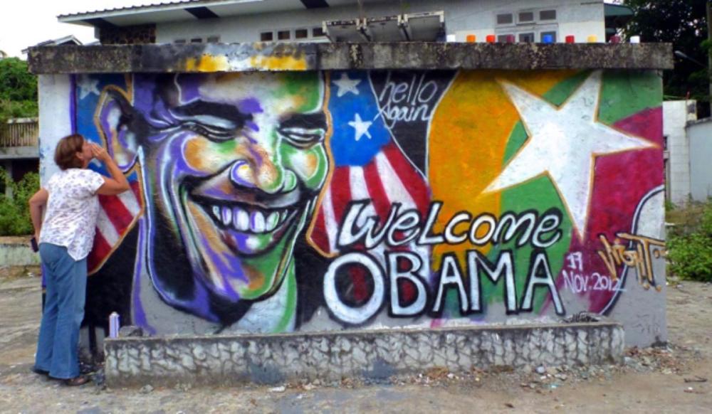 Myanmar graffiti artist welcomes Obama