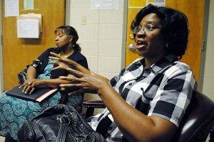 Willie B. Gilmore, right, director of the Delta Health Partners Healthy Start Initiative, and social worker Debra McGee have been making the rounds of schools in Mississippi.