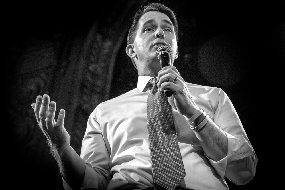 Wisconsin Gov. Scott Walker at the Iowa Freedom Summit in Des Moines, Iowa on Jan. 24, 2015. (Photo by Mark Peterson/Redux for MSNBC)