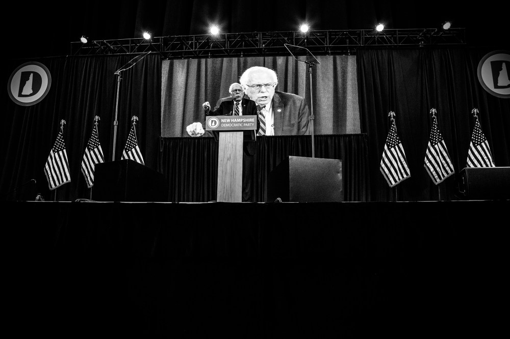 Democratic Presidential candidate Senator Bernie Sanders (I-VT) speaks during the New Hampshire Democratic Party State Convention on Sept. 19, 2015 in Manchester, N.H. (Photo by Mark Peterson/Redux for MSNBC)
