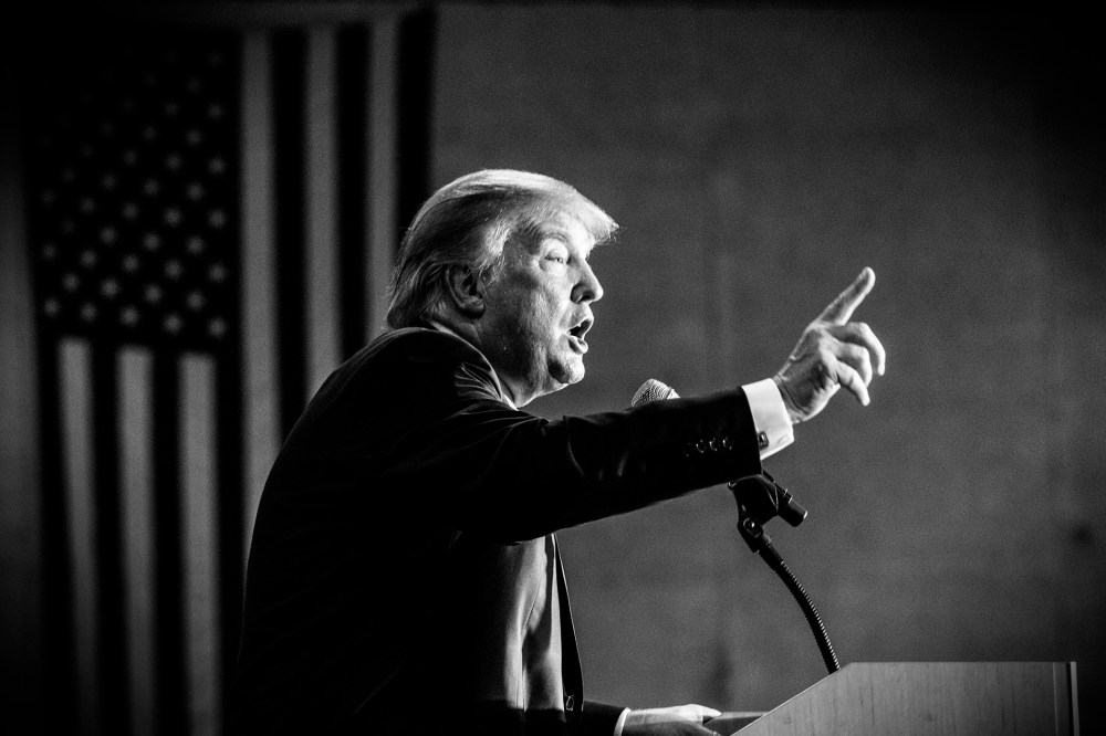 Republican presidential candidate Donald Trump speaks during a town hall event in Rochester, N.H., Sept. 17, 2015. (Photo by Mark Peterson/Redux for MSNBC)