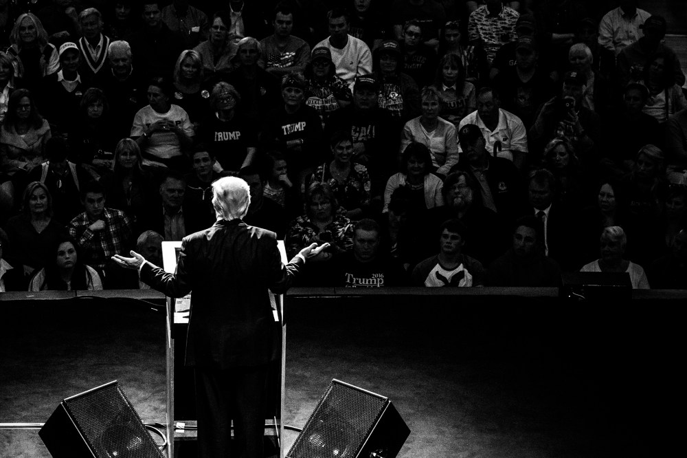 Presidential candidate, Donald Trump at a rally in Carmel, Indiana. (Photo by Mark Peterson/Redux for MSNBC)