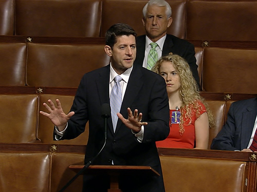 Rep. Paul Ryan, R-Wisc., debates two bills that would delay parts of the Affordable Care Act.