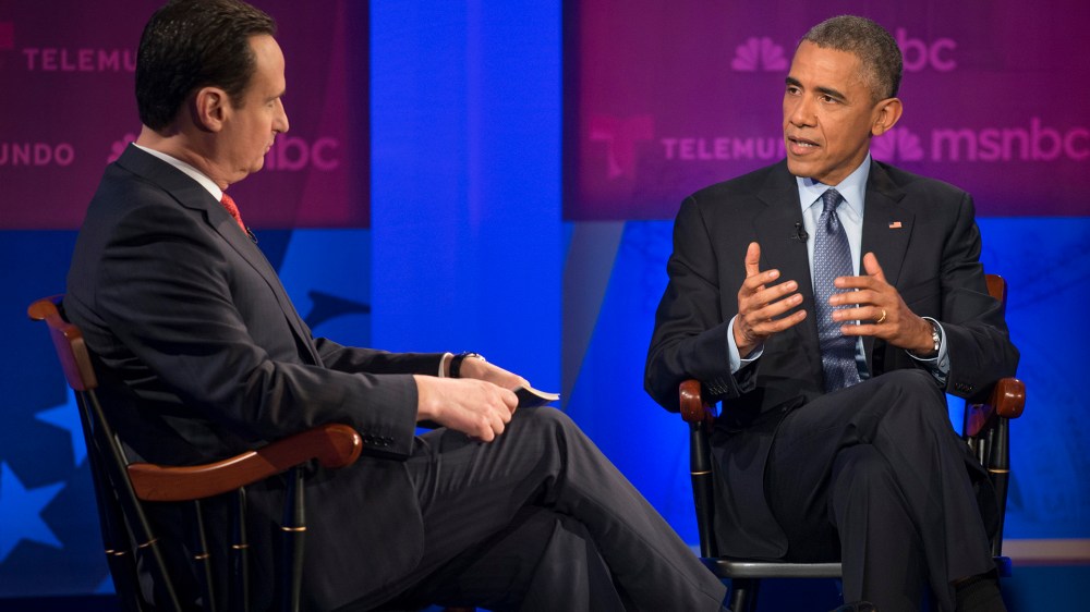 President Barack Obama takes part in a MSNBC town hall event on immigration in Miami, Fla. on Feb. 25th, 2015. (Photo by Charles Ommanney for MSNBC)