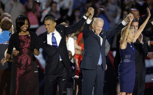 President Obama re-elected. (AP Photo/Chris Carlson)