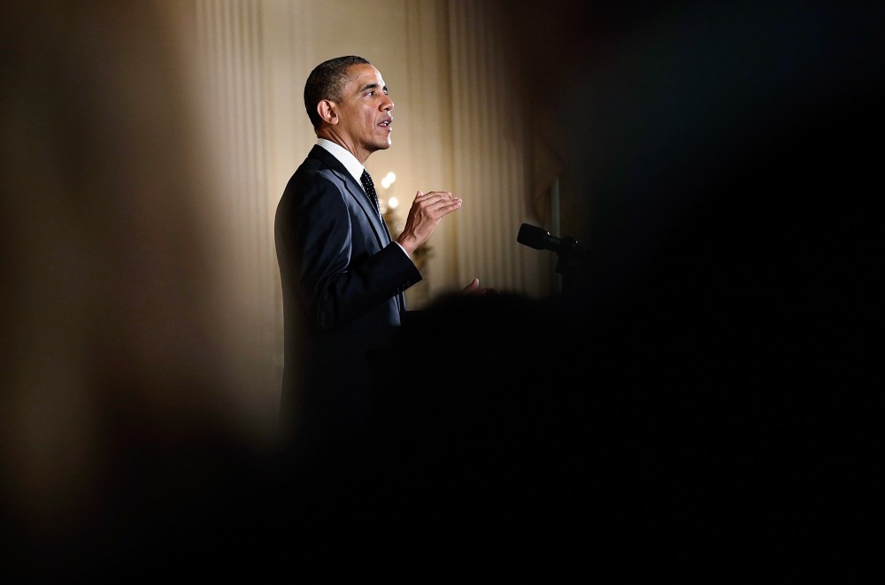 WASHINGTON, DC - JUNE 03:  U.S. President Barack Obama delivers opening remarks to the White House Mental Health Conference in the East Room of the White House June 3, 2013 in Washington, DC.  (Photo by Win McNamee/Getty Images)