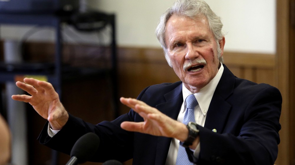 Oregon Gov. John Kitzhaber speaks during a legislative forum at the Capitol in Salem, Ore., on Jan. 27, 2015. (Photo by Don Ryan/AP)