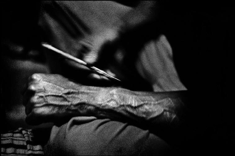 Heroin user in the Lower East Side, New York.