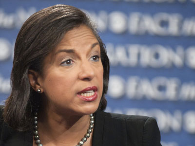 Susan Rice, U.S. ambassador to the U.N. speaks on "Face the Nation" in Washington, Sunday, Sept. 16, 2012. (Photo by AP Photo/CBS News/ Chris Usher Files)