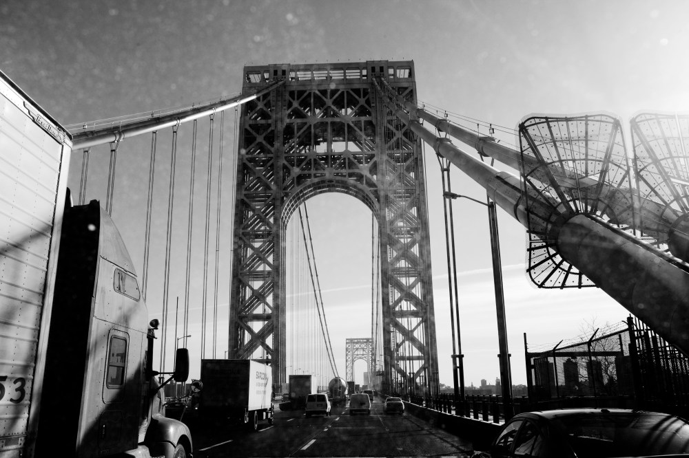 Morning rush hour in the George Washington Bridge.