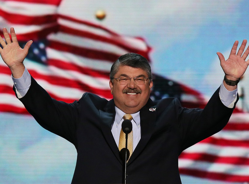 President of the American Federation of Labor and Congress of Industrial Organizations (AFL–CIO) Richard Trumka speaks during day two of the Democratic National Convention September 5 in Charlotte, N.C. (Photo: Alex Wong/Getty Images)