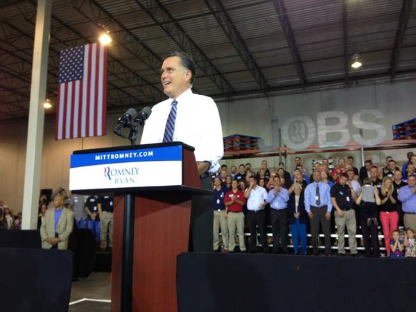 Gov. Romney attends the first of three events today in the battleground state of Ohio. (Twitter photo via @dgjackson)