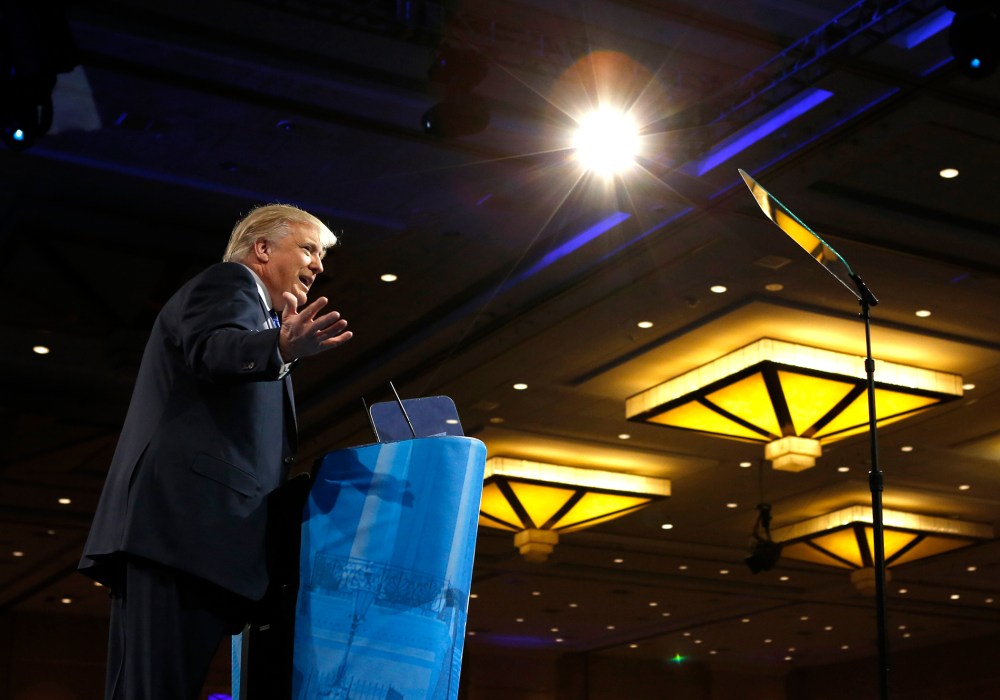Donald Trump speaks at the Conservative Political Action Conference (CPAC) at National Harbor, Md., March 15, 2013.