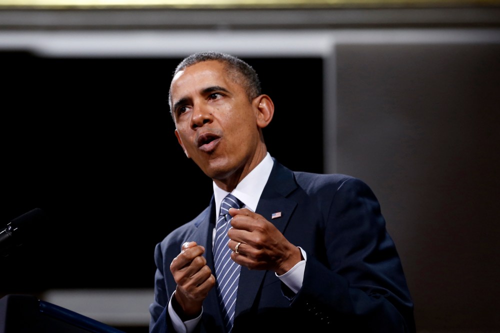 U.S. President Barack Obama delivers a speech Palais des Beaux-Arts in Brussels, Belgium on March 26, 2014.