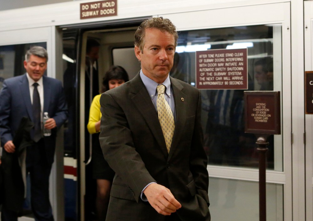 U.S. Senator Rand Paul (R-KY) walks to the Senate floor