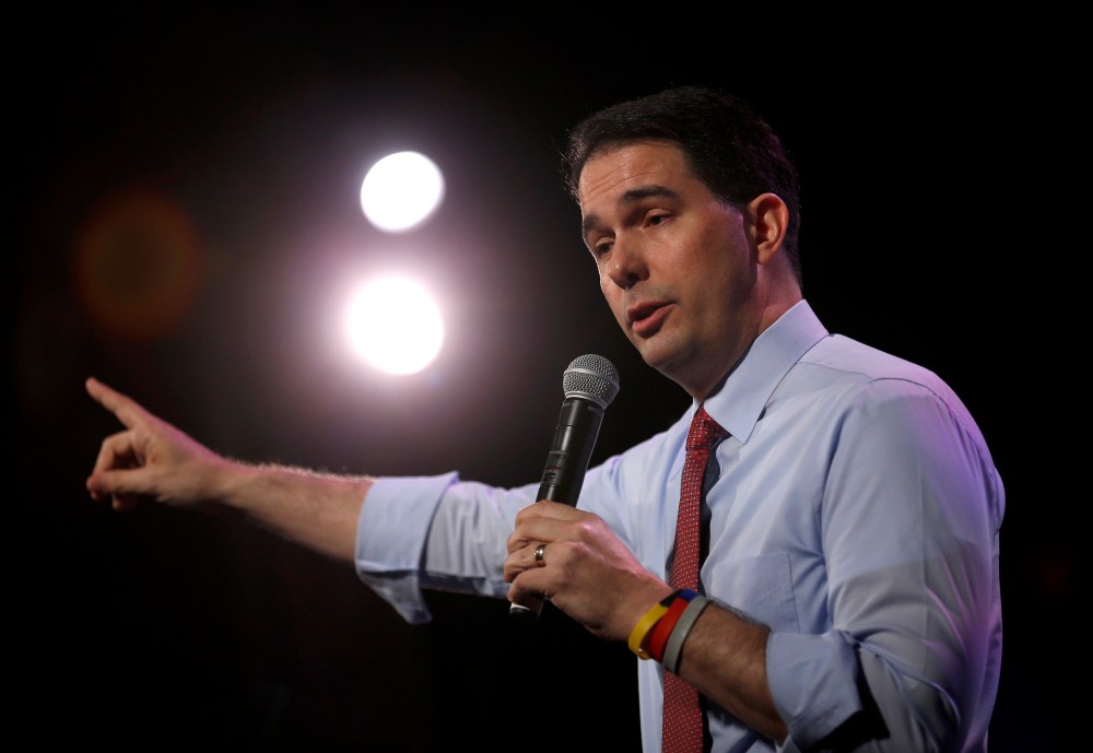 Wisconsin Governor Scott Walker speaks at the Freedom Summit in Des Moines, Iowa, Jan. 24, 2015. (Photo by Jim Young/Reuters)