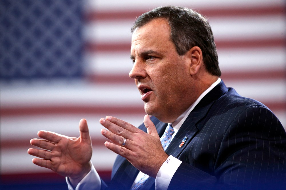 New Jersey Governor Chris Christie speaks while being interviewed onstage at the Conservative Political Action Conference (CPAC) at National Harbor in Maryland on Feb. 26, 2015. (Photo by Kevin Lamarque/Reuters)