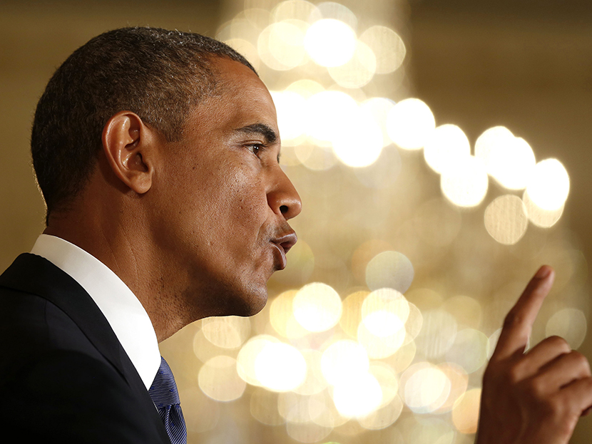 U.S. President Barack Obama speaks about the benefits of the Affordable Care Act while in the East Room at the White House in Washington, July 18, 2013.      (Photo by Larry Downing/Reuters)