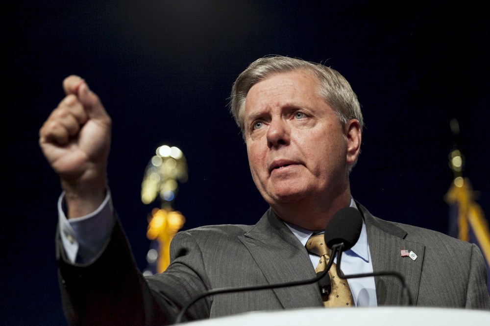 U.S. Republican presidential candidate Lindsey Graham speaks at the the Iowa Faith and Freedom Coalition Forum in Des Moines, Iowa, Sept 19, 2015. (Photo by Brian Frank/Reuters)