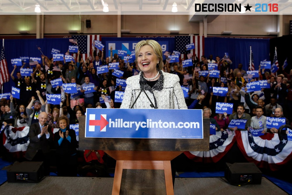 Democratic U.S. presidential candidate Hillary Clinton speaks about the results of the South Carolina primary to supporters at a primary night party in Columbia, S.C. on Feb. 27, 2016. (Photo by Jonathan Ernst/Reuters)